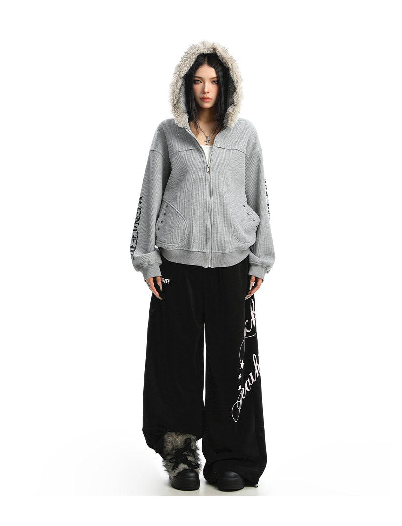 Ribbed Fur Hoodie