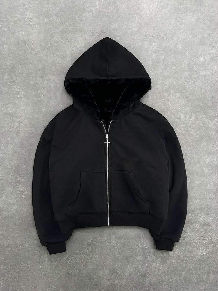 Print Reversible Hoodie