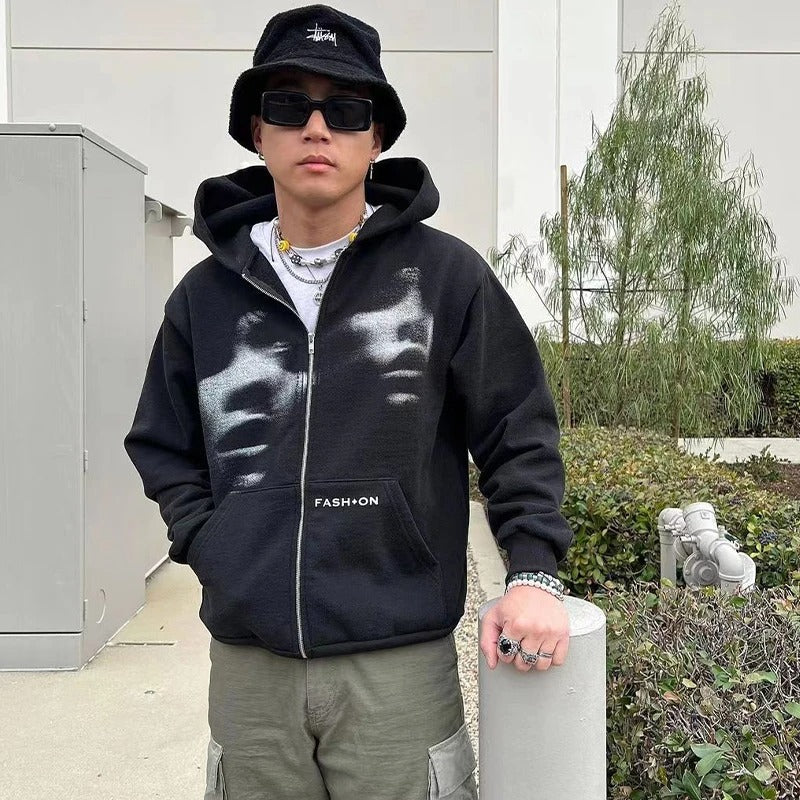 Dual Depiction Zip-up
