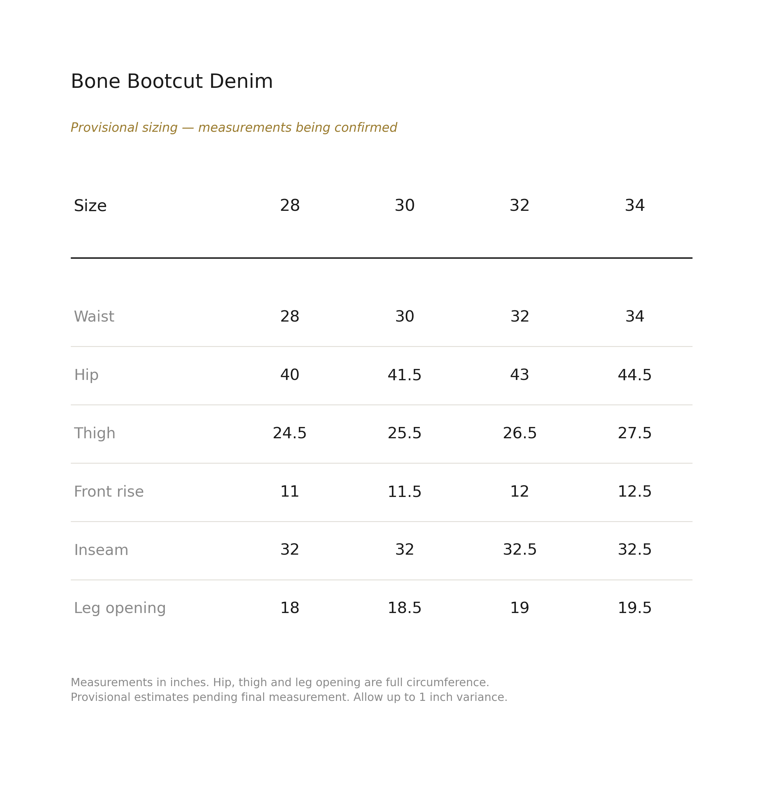 Bone Bootcut Denim