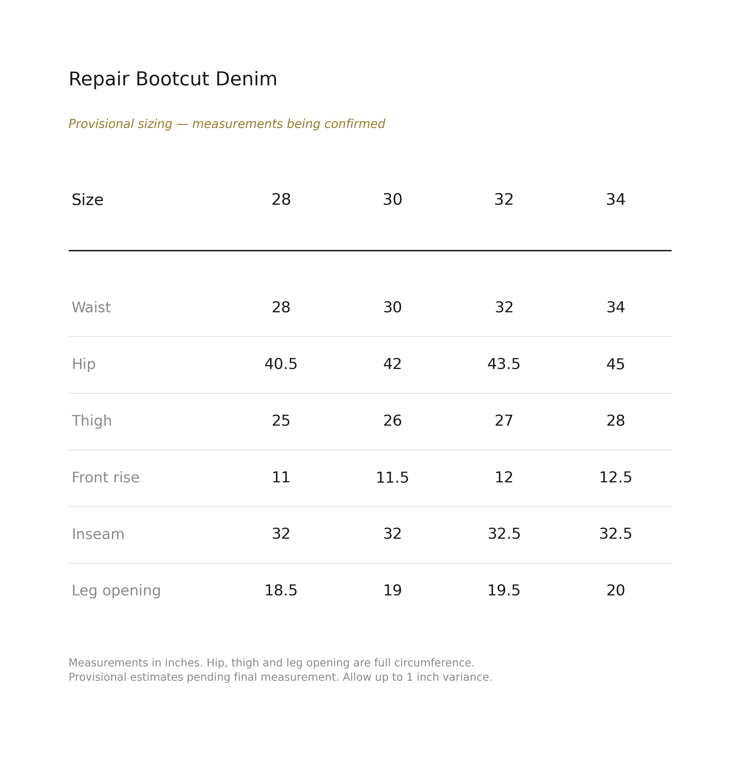 Repair Bootcut Denim